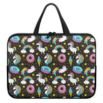 Girly Unicorn Donut Pattern Print Laptop Sleeve With Handle