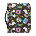 Girly Unicorn Donut Pattern Print Leather Bible Cover