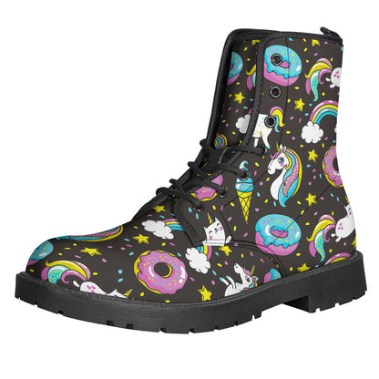 Girly Unicorn Donut Pattern Print Backpack
