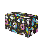 Girly Unicorn Donut Pattern Print Leather Tissue Box Cover