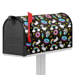 Girly Unicorn Donut Pattern Print Mailbox Cover
