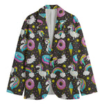 Girly Unicorn Donut Pattern Print Men's Blazer