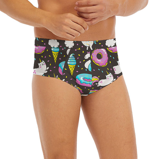 Girly Unicorn Donut Pattern Print Men's Briefs