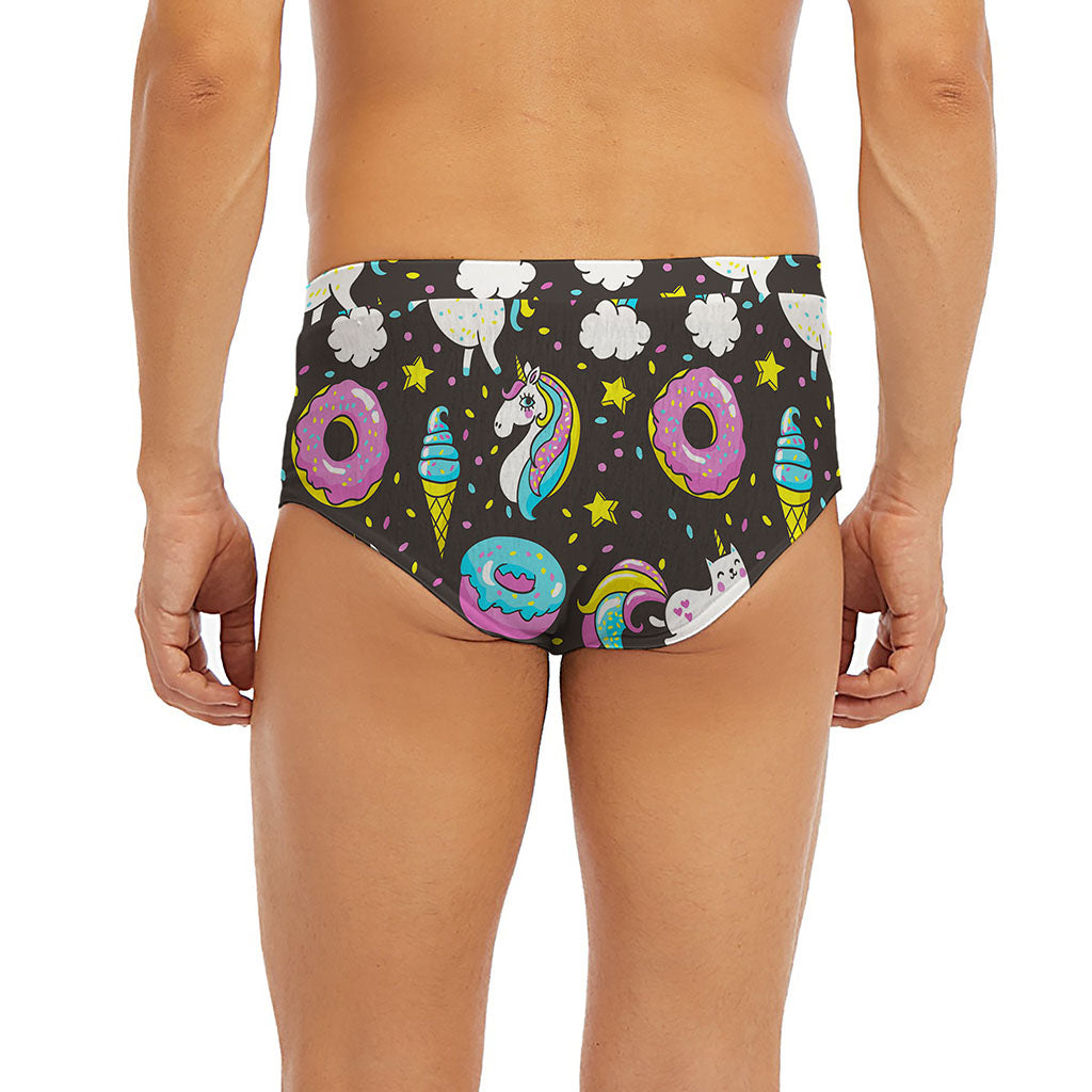 Girly Unicorn Donut Pattern Print Men's Briefs