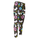 Girly Unicorn Donut Pattern Print Men's Compression Pants