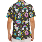 Girly Unicorn Donut Pattern Print Men's Deep V-Neck Shirt