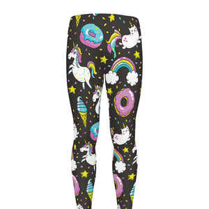 Girly Unicorn Donut Pattern Print Men's leggings