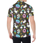 Girly Unicorn Donut Pattern Print Men's Shirt