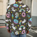 Girly Unicorn Donut Pattern Print Men's Shirt Jacket