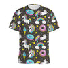 Girly Unicorn Donut Pattern Print Men's Sports T-Shirt