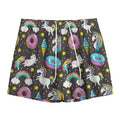 Girly Unicorn Donut Pattern Print Mesh Shorts