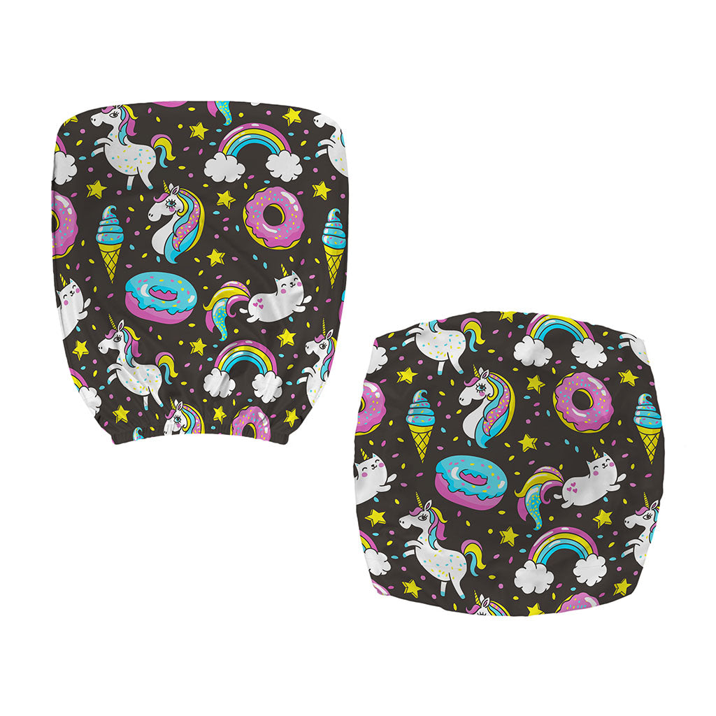 Girly Unicorn Donut Pattern Print Office Chair Cover