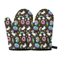 Girly Unicorn Donut Pattern Print Oven Mitts