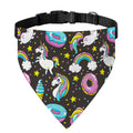Girly Unicorn Donut Pattern Print Over The Collar Dog Bandana