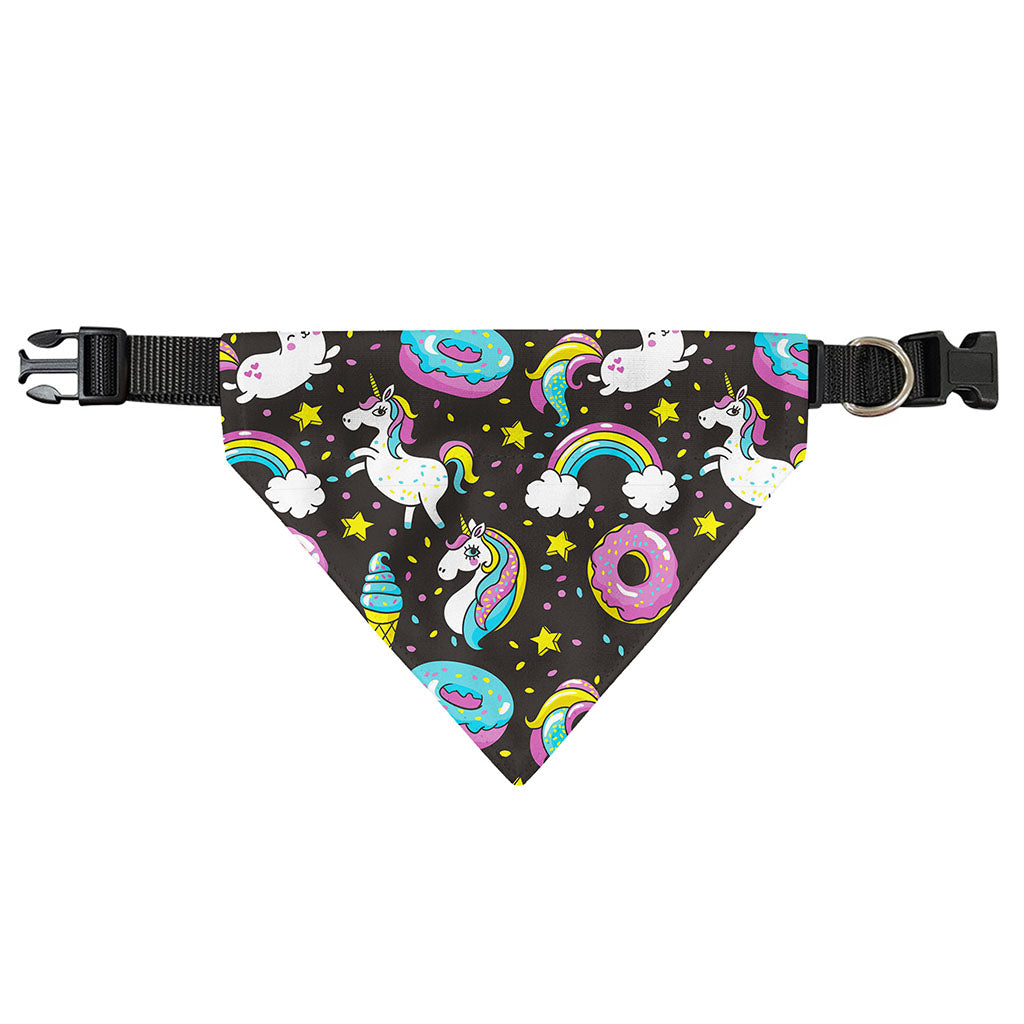 Girly Unicorn Donut Pattern Print Over The Collar Dog Bandana