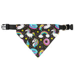 Girly Unicorn Donut Pattern Print Over The Collar Dog Bandana