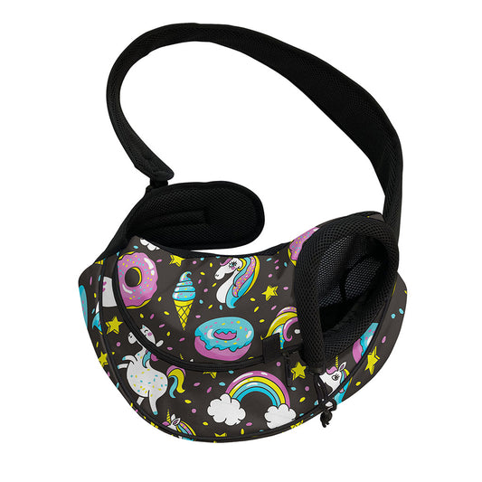Girly Unicorn Donut Pattern Print Pet Sling Carrier