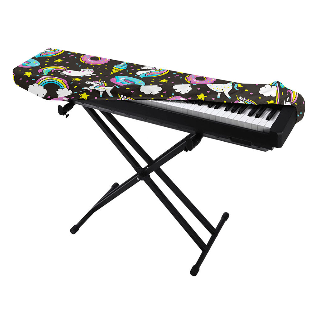Girly Unicorn Donut Pattern Print Piano Keyboard Cover