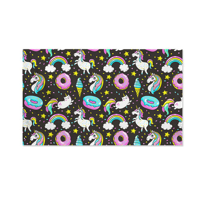 Girly Unicorn Donut Pattern Print Polyester Flag
