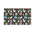 Girly Unicorn Donut Pattern Print Polyester Flag