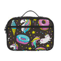 Girly Unicorn Donut Pattern Print Portable Lunch Bag