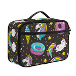 Girly Unicorn Donut Pattern Print Portable Lunch Bag