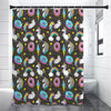 Girly Unicorn Donut Pattern Print Premium Shower Curtain