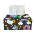 Girly Unicorn Donut Pattern Print Rectangle Tissue Box Cover