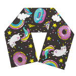 Girly Unicorn Donut Pattern Print Scarf