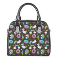 Girly Unicorn Donut Pattern Print Shoulder Handbag