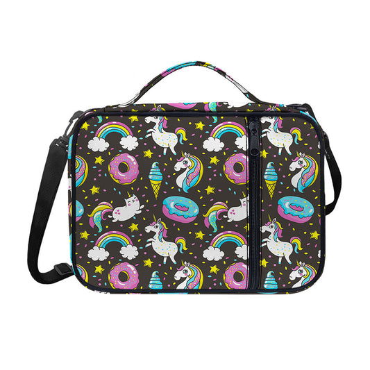 Girly Unicorn Donut Pattern Print Shoulder Strap Bible Bag