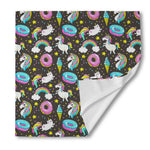 Girly Unicorn Donut Pattern Print Silk Bandana