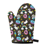 Girly Unicorn Donut Pattern Print Single Oven Mitt