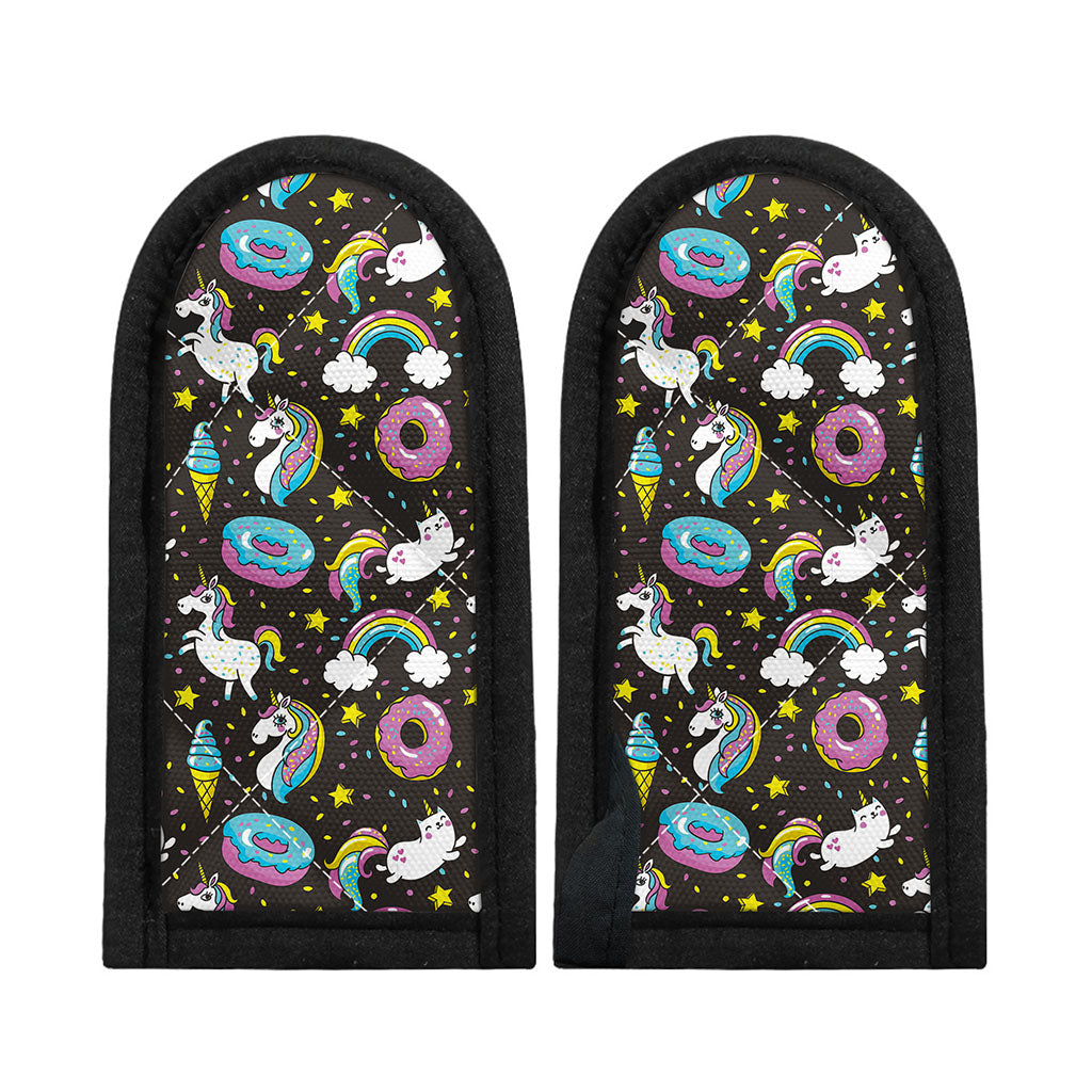 Girly Unicorn Donut Pattern Print Skillet Handle Cover