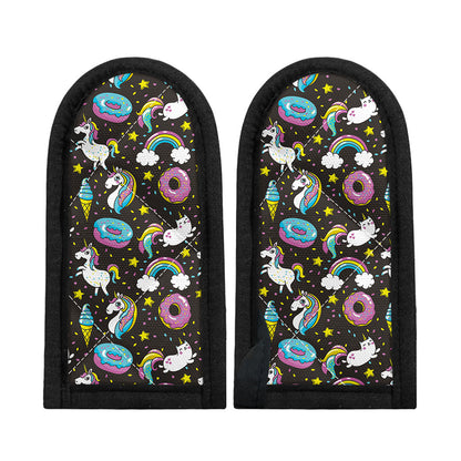 Girly Unicorn Donut Pattern Print Skillet Handle Cover