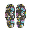 Girly Unicorn Donut Pattern Print Slippers