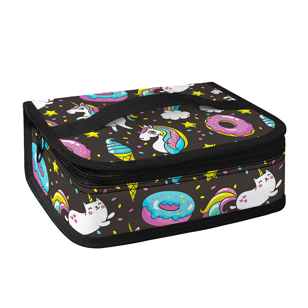 Girly Unicorn Donut Pattern Print Small Lunch Bag