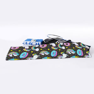 Girly Unicorn Donut Pattern Print Sports Towel