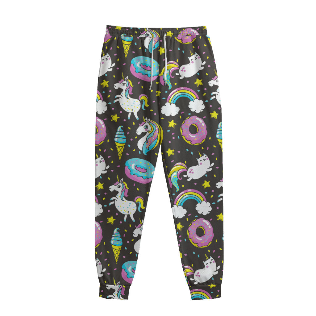 Girly Unicorn Donut Pattern Print Sweatpants