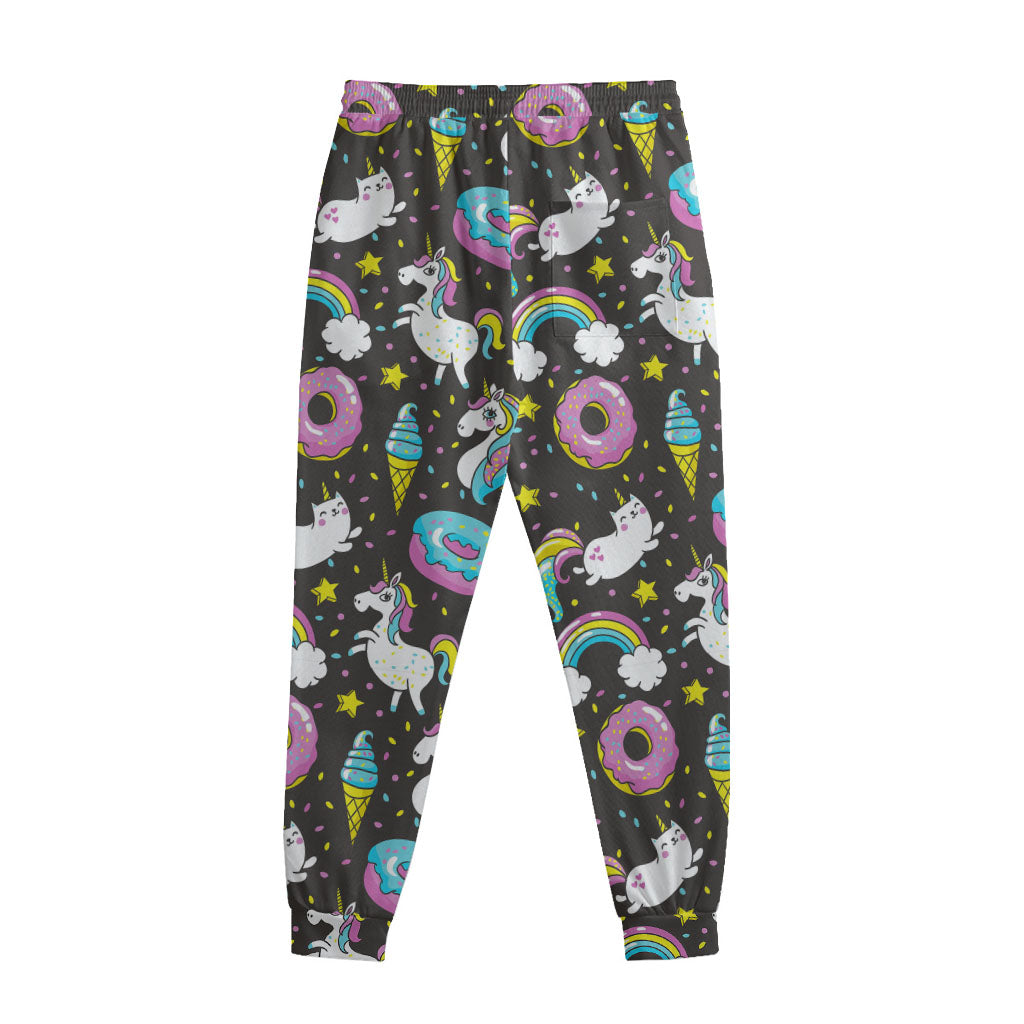 Girly Unicorn Donut Pattern Print Sweatpants