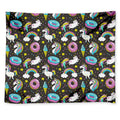 Girly Unicorn Donut Pattern Print Tapestry