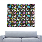 Girly Unicorn Donut Pattern Print Tapestry