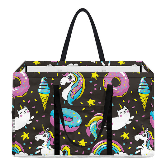 Girly Unicorn Donut Pattern Print Utility Tote Bag