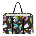 Girly Unicorn Donut Pattern Print Utility Tote Bag