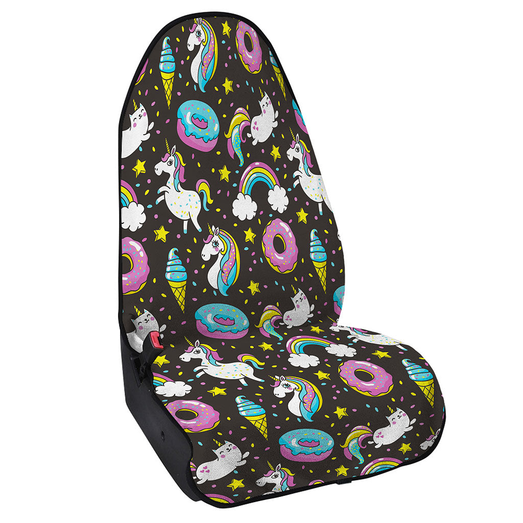 Girly Unicorn Donut Pattern Print Waterproof Car Seat Cover