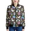 Girly Unicorn Donut Pattern Print Women's Bomber Jacket