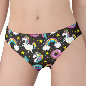 Girly Unicorn Donut Pattern Print Women's Panties