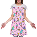 Girly Unicorn Ice Cream Pattern Print Adjustable Apron