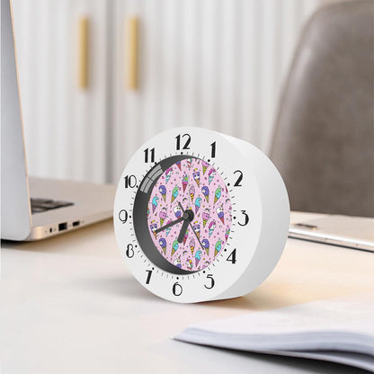 Girly Unicorn Ice Cream Pattern Print Alarm Clock