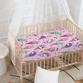 Girly Unicorn Ice Cream Pattern Print Baby Crib Sheet